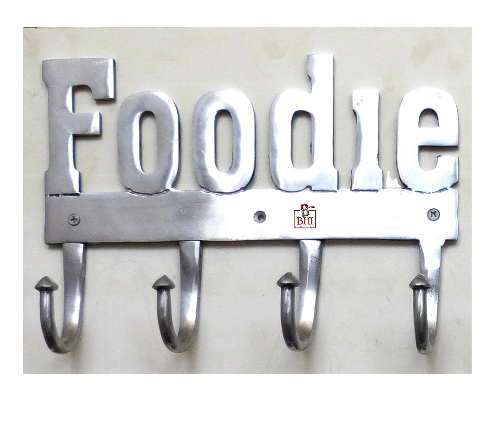 Vintage Style 4-Hook Aluminum Wall Kitchen Hanger Iron Utensil Rack for Coats Clothes Lights in Box Packaging-for Foodie Use