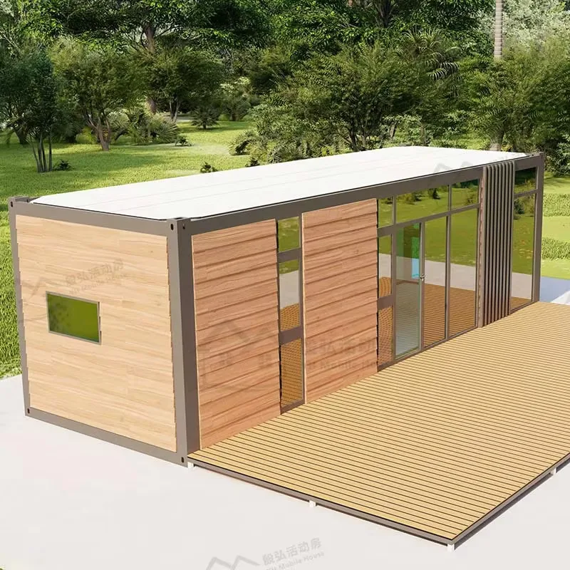 Hot sale steel structure gable roof 3 bedroom house tiny container homes prefab houses