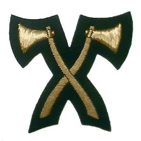 CROSSED AXES MESS DRESS - INFANTRY PIONEER Custom Hand Embroidered Bullion Metal Wire Badges PVC Rubber logo and Patches