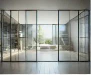 Sound proof Heat proof Sliding entrance doors Thermal bridge Aluminum system Double temper glass design for modern houses 2024