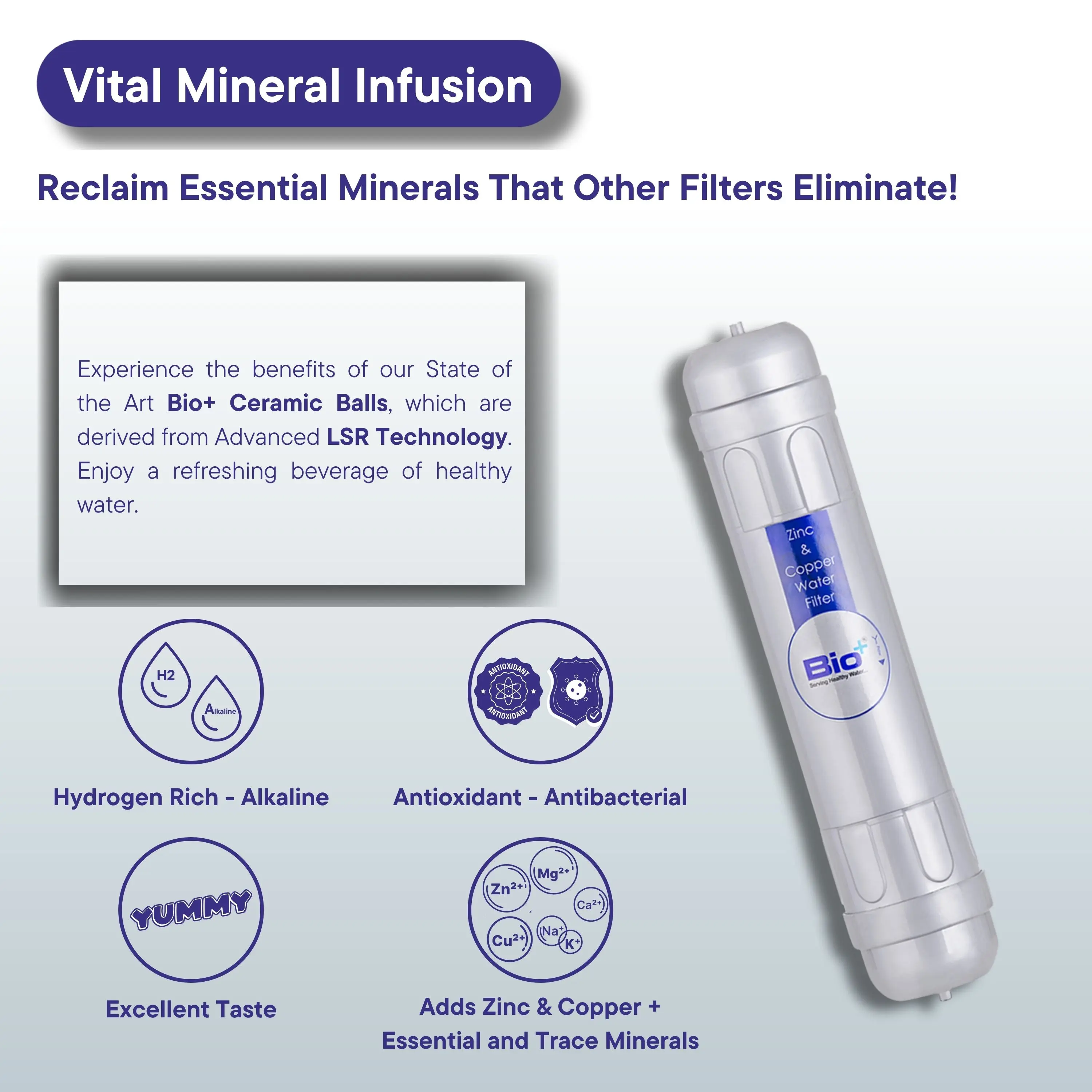 Most Advanced Bio+ Hydrogen-Activated pH-Rich Water with Zinc-Enhanced Minerals for Ultimate Hydration at Cheap rate