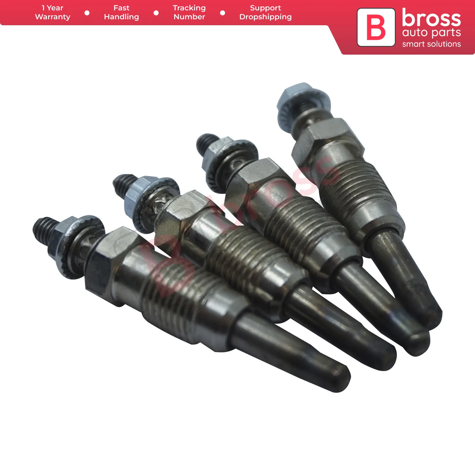 BGP79-1 4 Pieces Heater Glow Plugs 11 Volt 7700867617, GN959, 0100226237, 0 250 201 050, Y933J Bross Auto Parts Made In Turkey