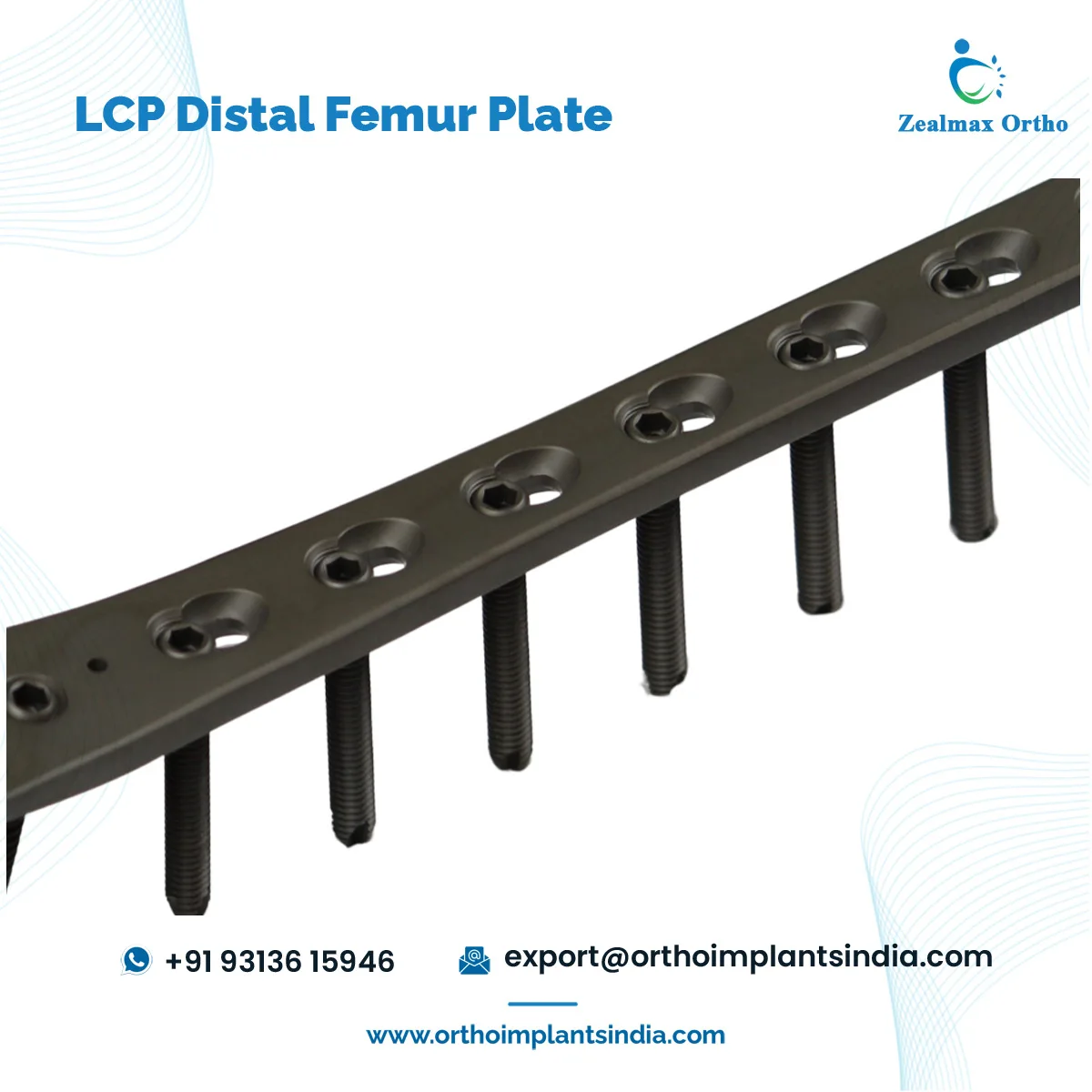 2023 Hot Selling High Quality Titanium Material Orthopedic Trauma Implants LCP Distal Femur Bone Fracture Locking Plate