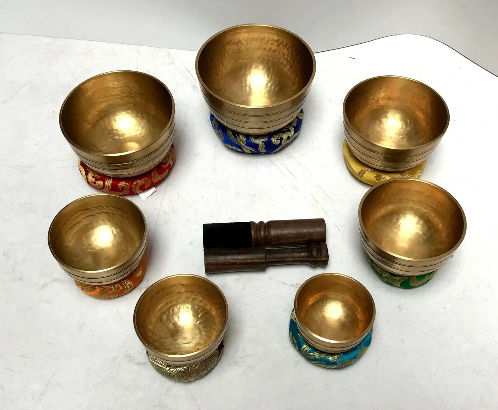 Seven Chakra Singing Bowl Set, Tune Bowl Set Set of 7 bowl, Handmade bowlset, Tibetan Singing Bowls