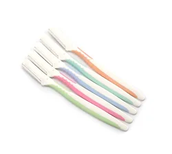 Hot Sell Rubber Non-slip Portable Women Eyebrow Razor Stainless Steel Blades Facial Eyebrow Hair Trimmer Razor Face Shaver