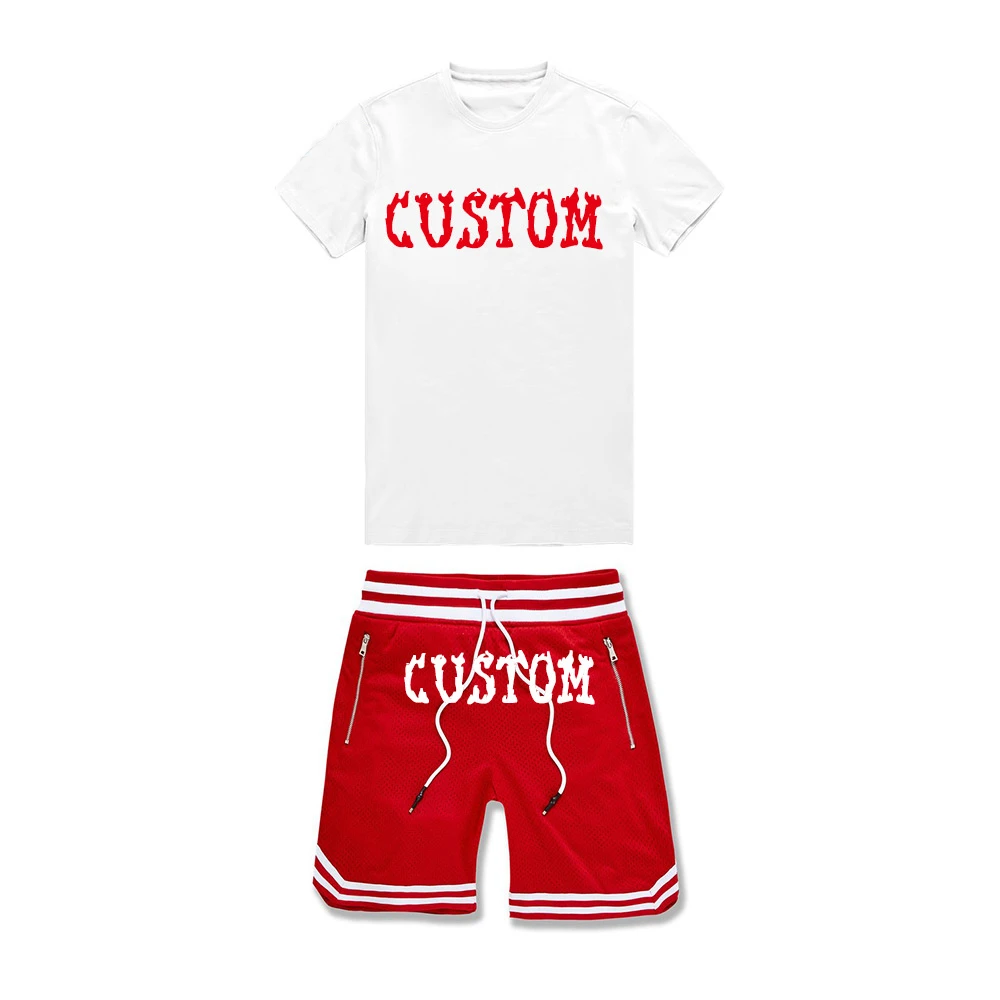 2024 New Style Custom Logo Summer Sportswear 2 Pieces Suits T Shirt Short Tracksuits Men Running Shorts Set For Men