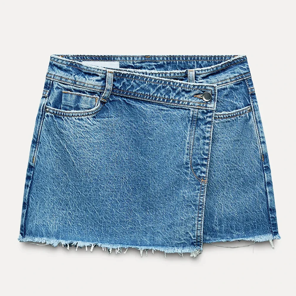 Wholesale Rate Mid Waist Women Denim Mini Skirt Women Casual Wear/ Best Rate New Latest Denim Raw Hem Front Mini Skirt For Women
