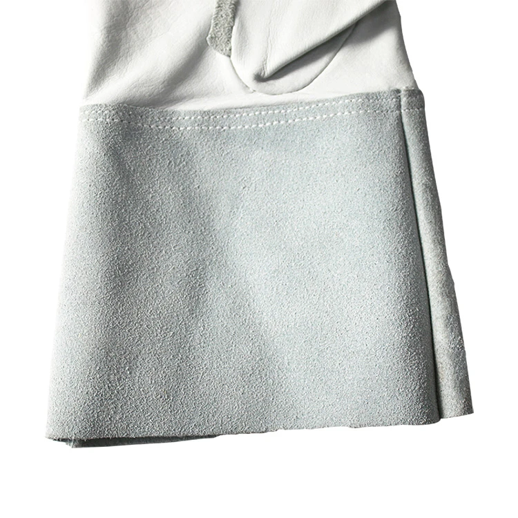 Hot Sell Heavy Duty Cow Split Double Palm Leather Work Extreme Heat Resistant BBQ Gloves