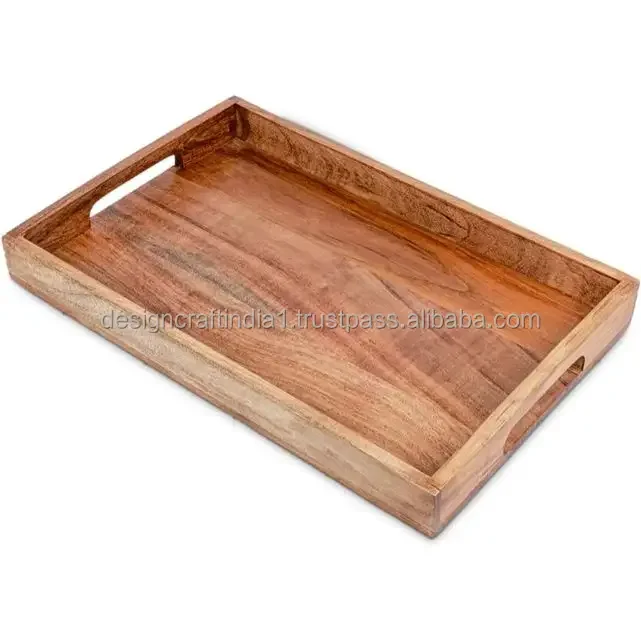 Прямая заводская цена высококачественный поднос из акации индийский производитель поставщик для ресторана отеля Сервировочные блюда тарелки