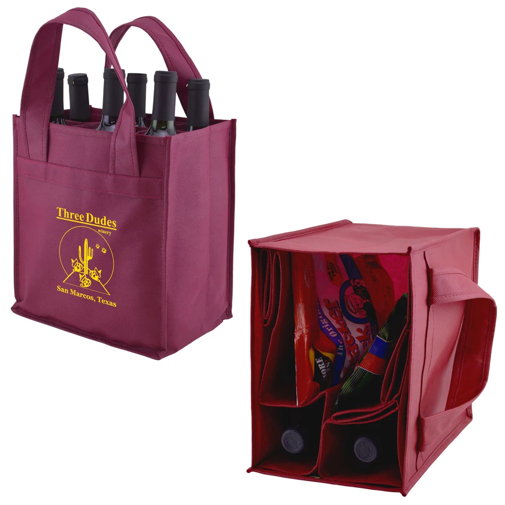 2022 Hot Quality Cheap Price Wine Bag Model PP Nonwoven Laminated 6 Bottle 100/Cases