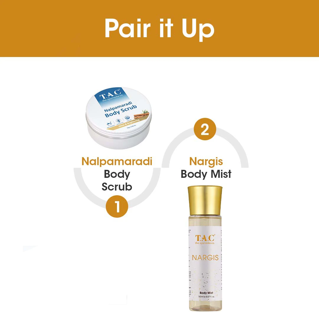 Top Sale TAC - The Ayurveda Co. Nargis Body Mist, 150ml Buy From Indian Manufacturer, Refreshing Body Spray Fragrance Body Mist