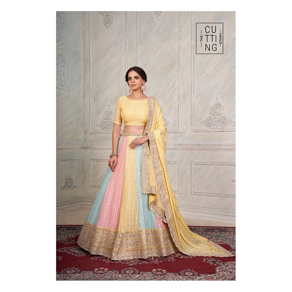 New Arrival 2023 Indian Party Wear Lehenga Choli With  Detailed Embroidery and Thread Work in Georgette Fabric