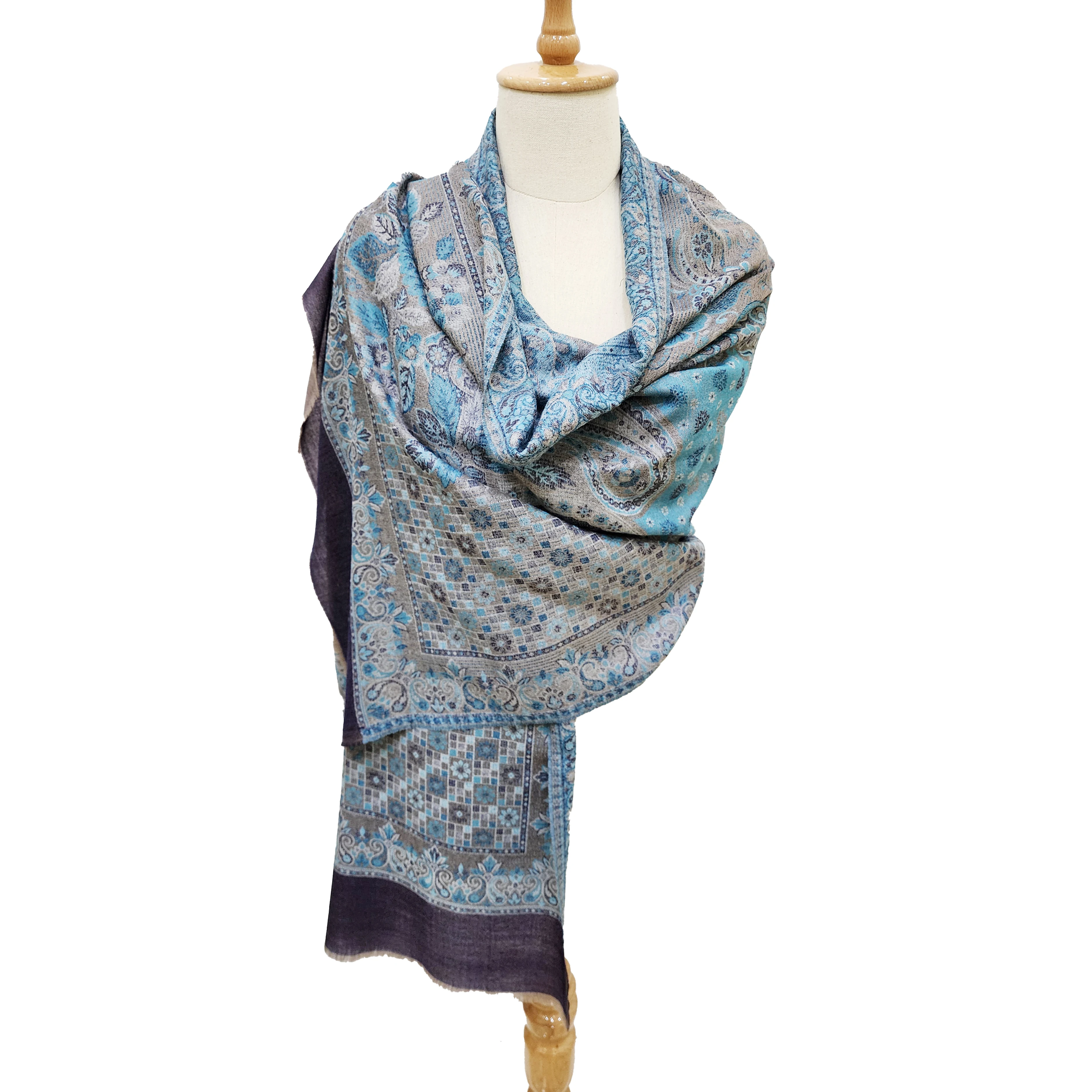 kashmir wool pashmina woven printed hand embroidery cashmere woven shawls long length superfine cashmere shawls