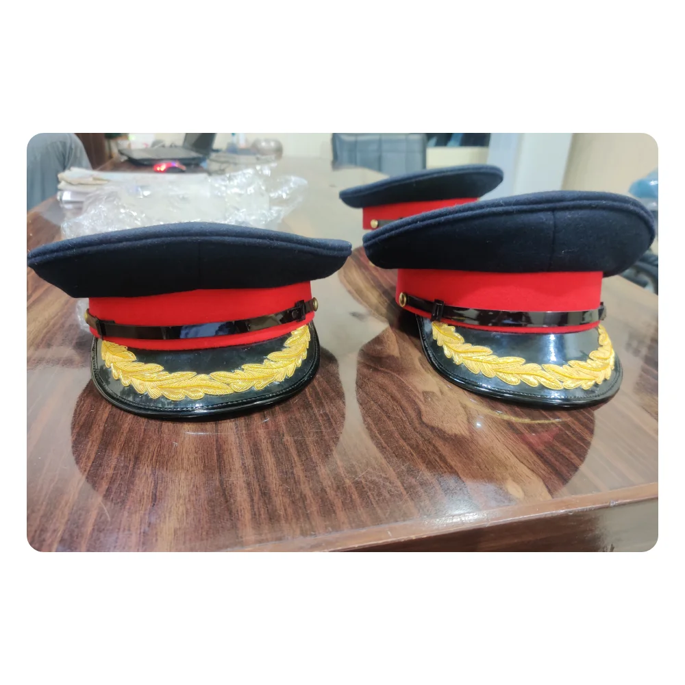 Wholesale Officer Caps Best Colors Top Selling Wool Peak Caps Made in India Casual and Sports Applicable