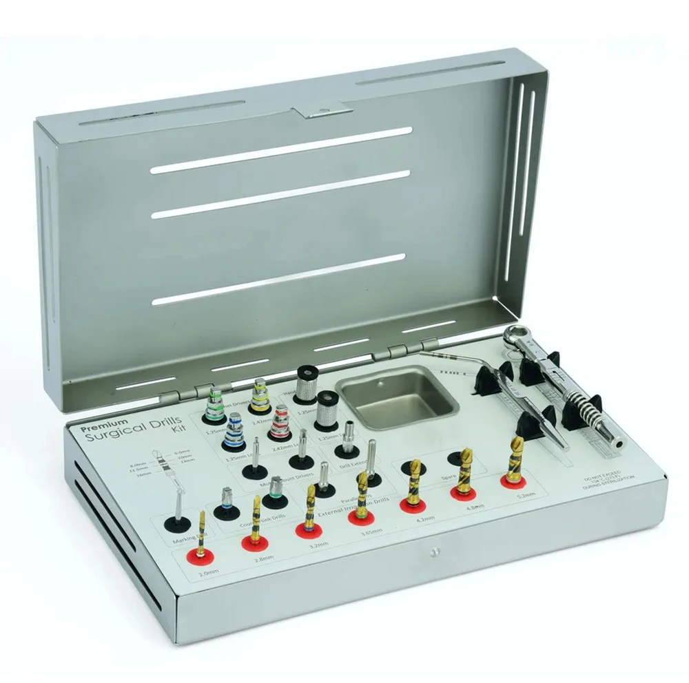 Private Label 50 Pcs Universal Dental Implant Kit Torque Wrench Drills Bone Expander Kit / Split Master Surgical Drills