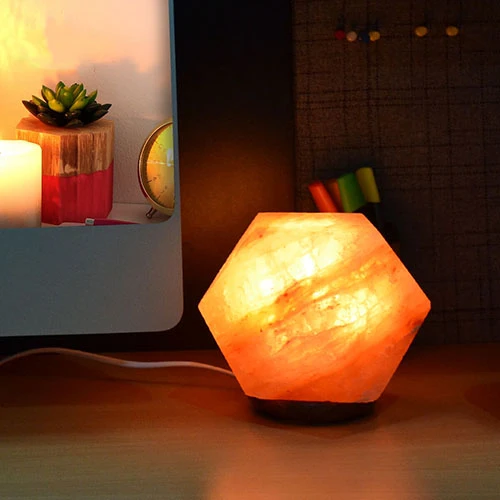 wholesale custom OEM Himalayan Diamond Shape Pink Salt Lamps Wholesale Dimmer Switch 100% Natural Crystal Rock Stone Salt Lamps