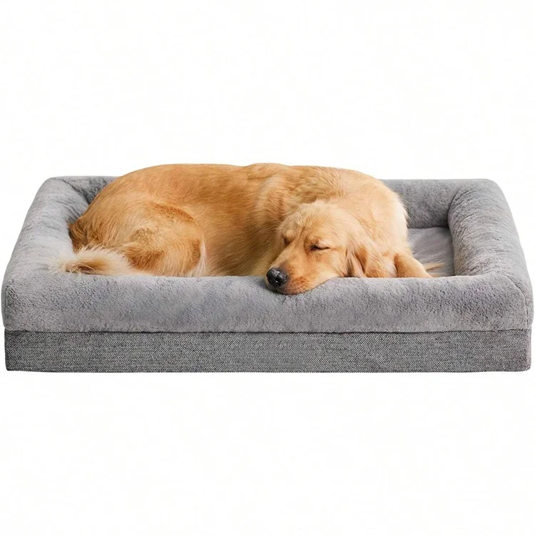 High Quality Luxury Big Dog Bed Enhanced Comfort Washable Easy Clean Memory Foam Large Orthopedic Dog Bed