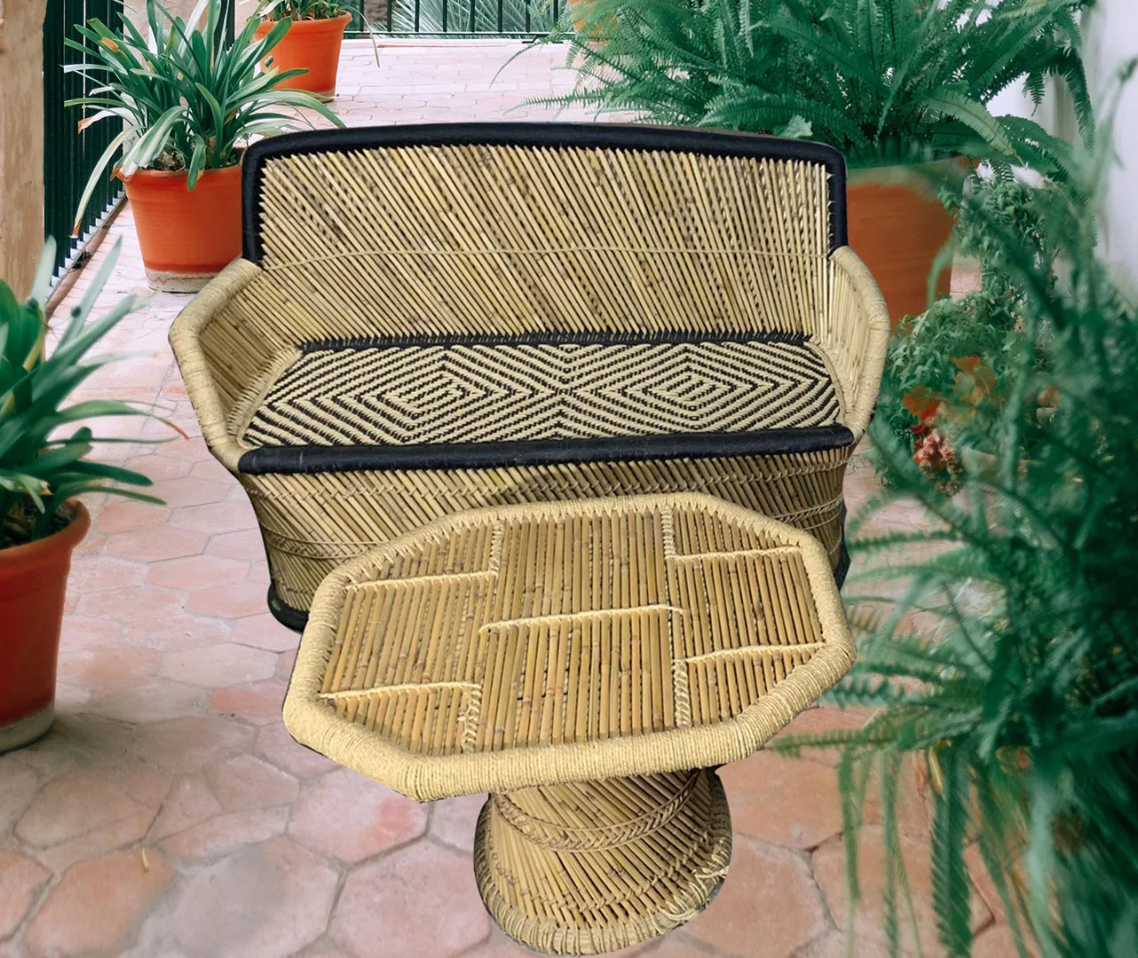 Bamboo Ottoman Table Eco Friendly Handicraft Cane Bar Bamboo Table For Outdoor Indoor Furniture Bulk