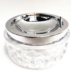 GOURMAID Round Heavy Duty Glass Smoking Ashtray for Indoor and Outdoor Home Office Tabletop