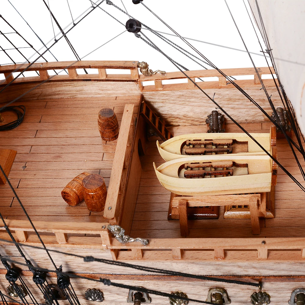 Soleil Royal Ship Model 80cm Crooked sails Handcrafted Wooden Replica