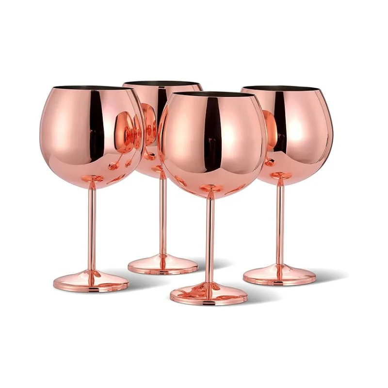 Big Stainless Steel Wine Glass for Red Wine Cocktail Champagne Home Party Drinking