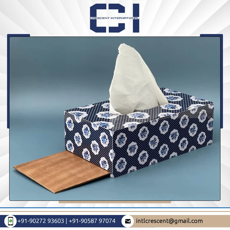 Direct Factory Supply New Design MDF Tissue Paper Holder Enamel and Napkin Holder Decorative Tableware for Bulk Buyers