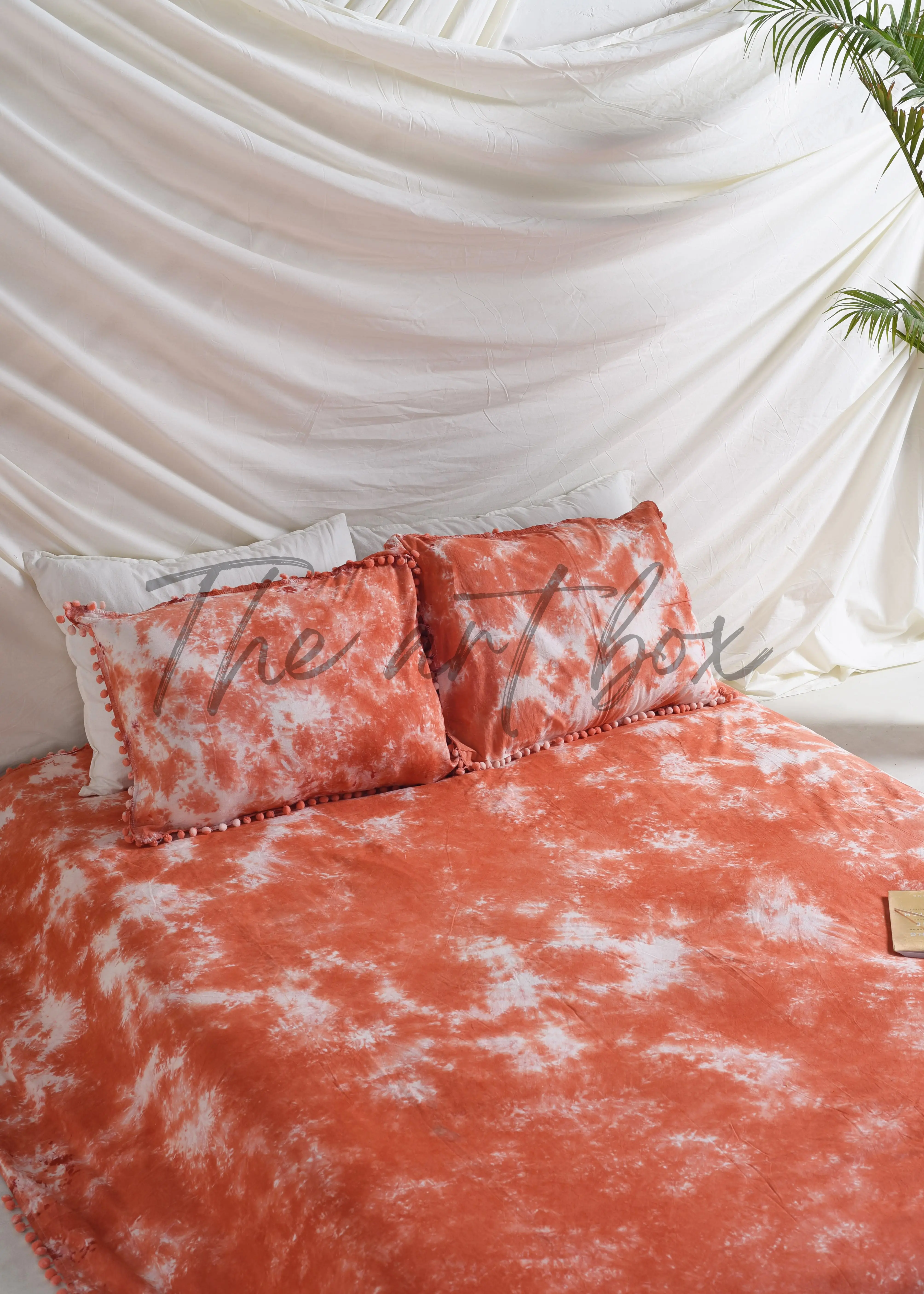 Indian Handmade Cotton Tie-Dye Bedsheet Vibrant and Comfortable Bedding Colorful And Soft Flat Bedsheet Bedspread For Home Decor