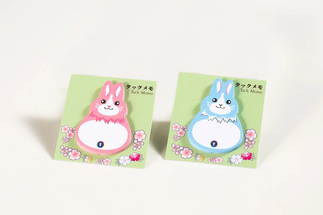4 colors Rabbit sticky notes in different shapes