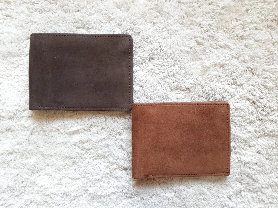 Factory Custom Logo Full Top Grain Men Genuine Leather Blocking Rfid Wallet Bifold Hand Stitched Cowhide Money Card Slot Wallet