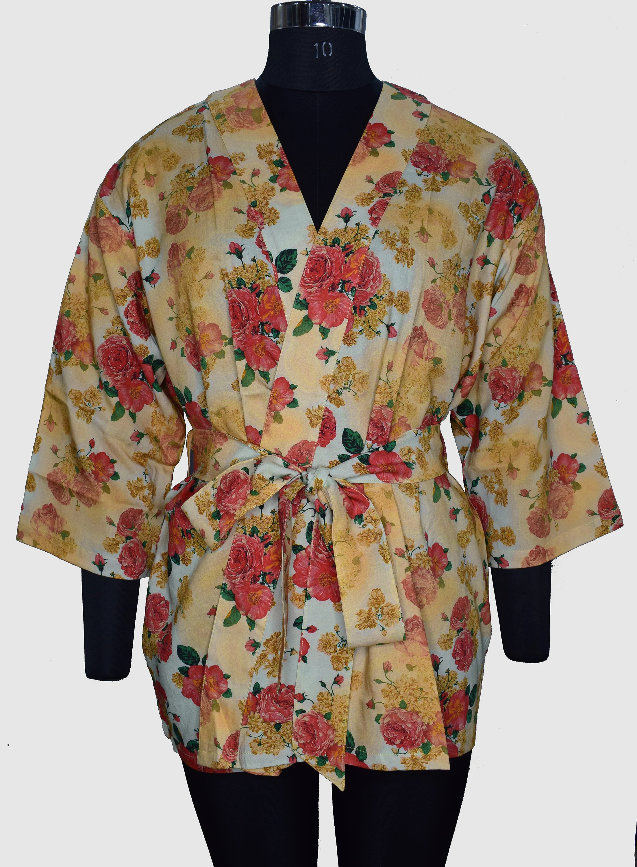 Floral Prints Robe Kimono Short Kimono Shower And Bathrobe Kimono Sexy Exotic Nightwear Made With Pure Cotton Modal Made By ZR