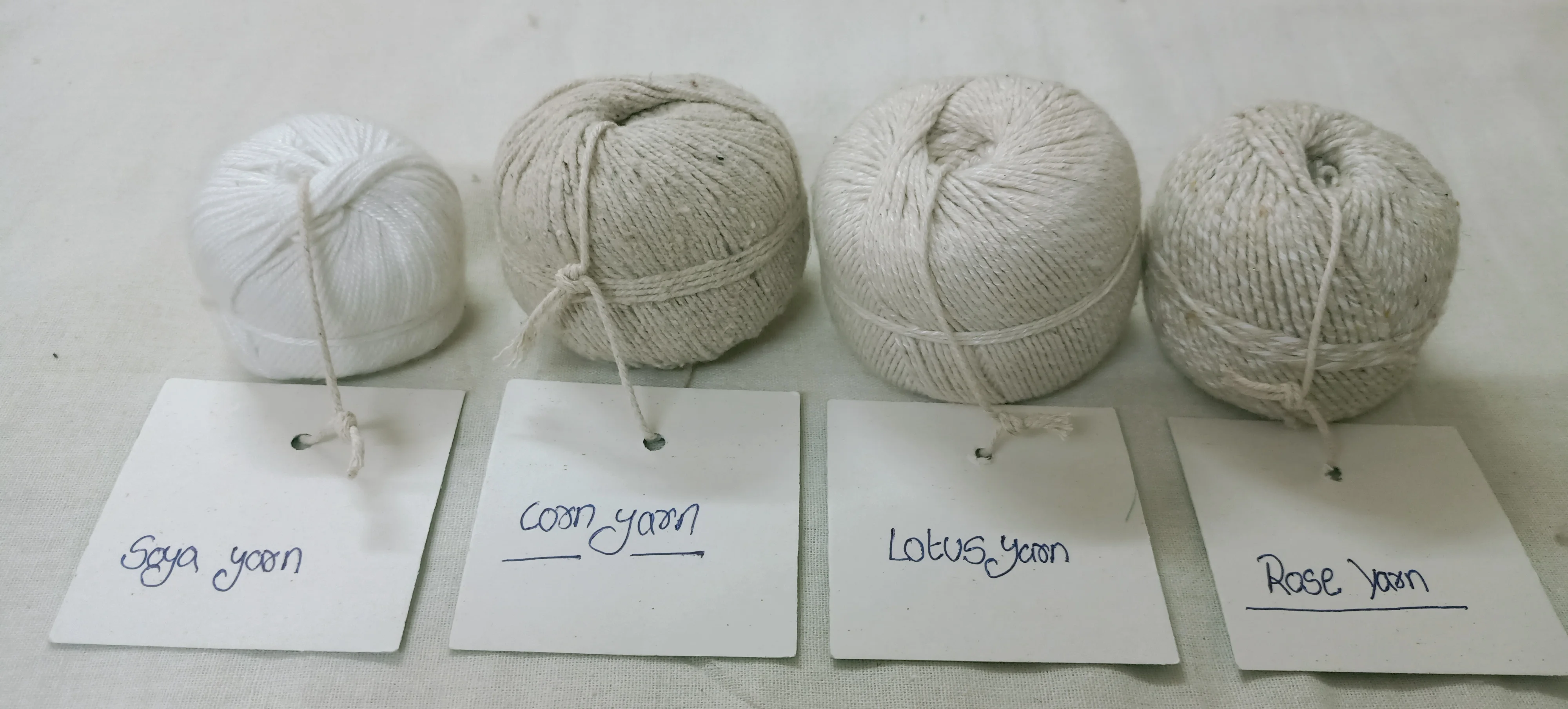 custom made natural fiber yarns made from soya bean fiber, corn fiber, rose fiber and lotus stem fiber suitable for resale