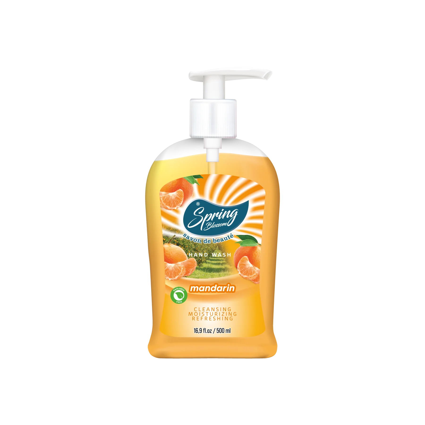 Spring Blossom 500 ml Household  Cleaning Customizable Affordable Price Mandarin Liquid Soap Hand Wash