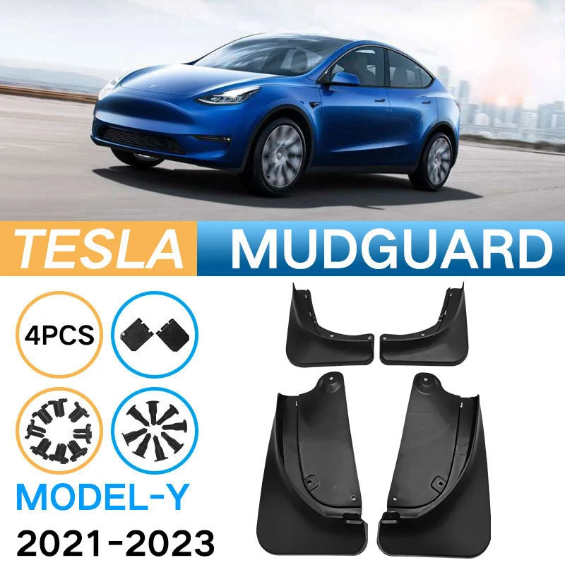 (Set of 4) Front and Rear Side Mud Flaps Splash Guards Fit for Tesla Model Y
