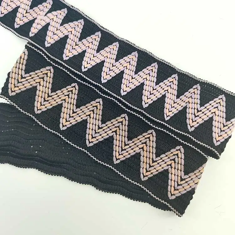 Beautiful Eco-friendly Invisible Waistband Resistance Webbing High Quality Zigzag Elastic Trim Band