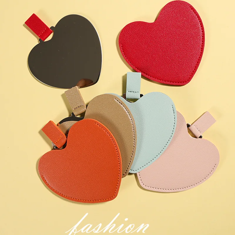 bag mirror  heart shape folding makeup pocket mirror for travel