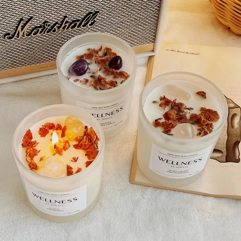 Hot Selling Eco-Friendly Home Decor Soy Wax Wholesales Crystal Glass Candles Jar With OEM and ODM service