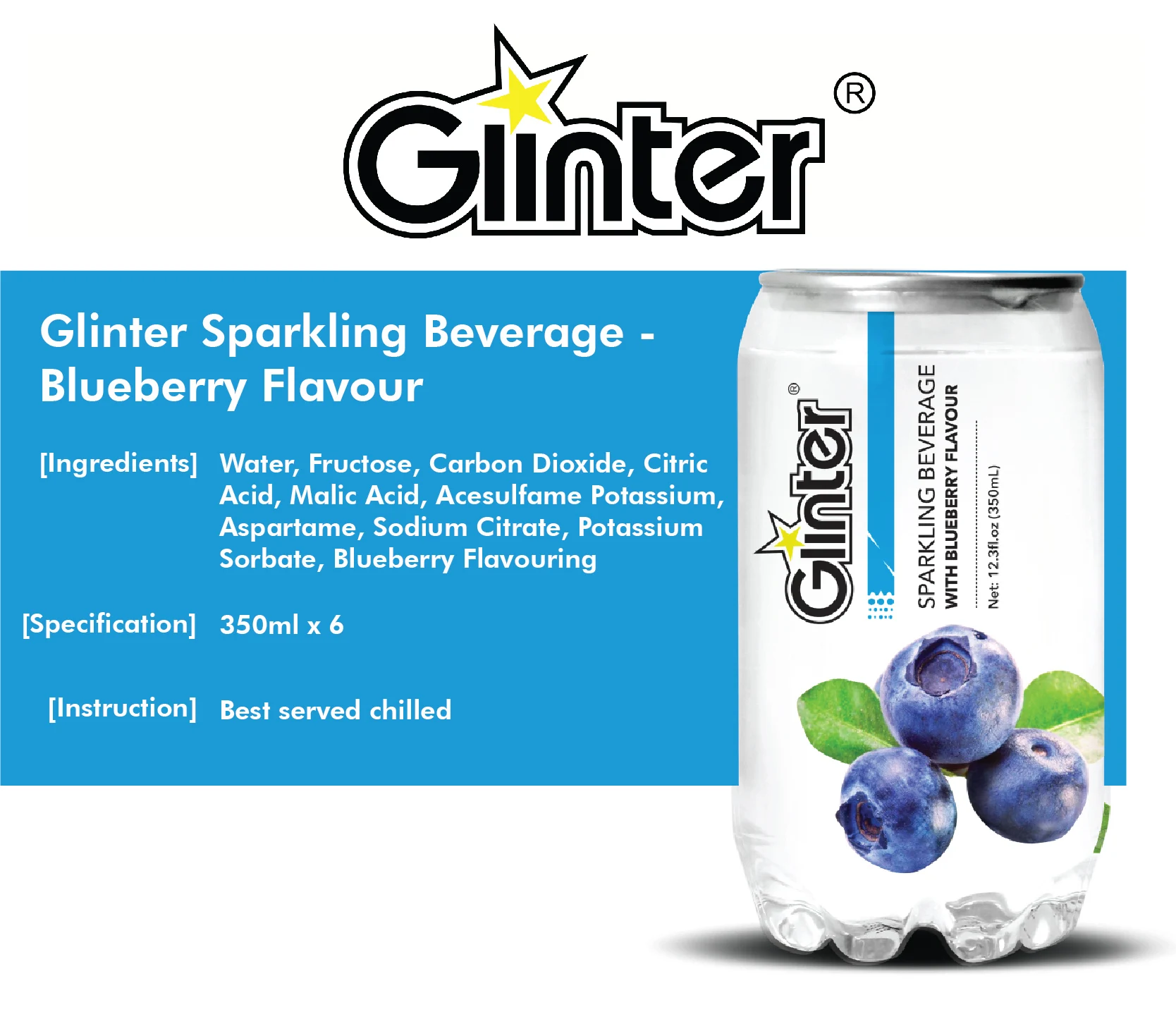 Hot Selling Glinter Label 350ml Cases Transparent Packing Packaging Color Feature Sparkling Beverage Halal Certified Drinking