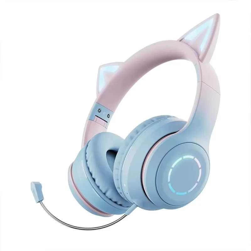 Дешевые Беспроводные наушники с симпатичным котом микрофоном Hi-Fi стерео звук глубокий бас беспроводная гарнитура