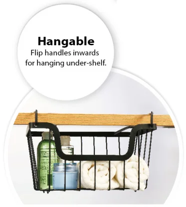 Medium Under Shelf Hanging Wire Basket Stair Basket Storage Baskets