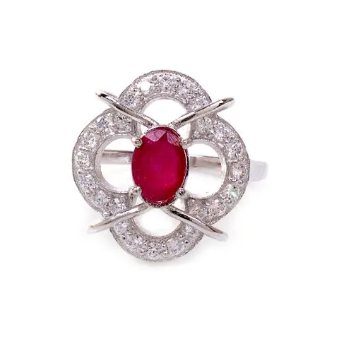 Модные красивые кольца Ruby Hydro с белым фианитом