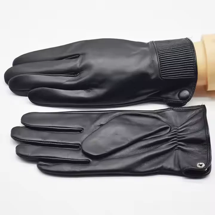 Men gloves customized logo Genuine sheepskin leather driving gloves