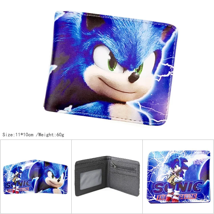 Anime Sonicc student Men and women PU leather coin purse man card wallet