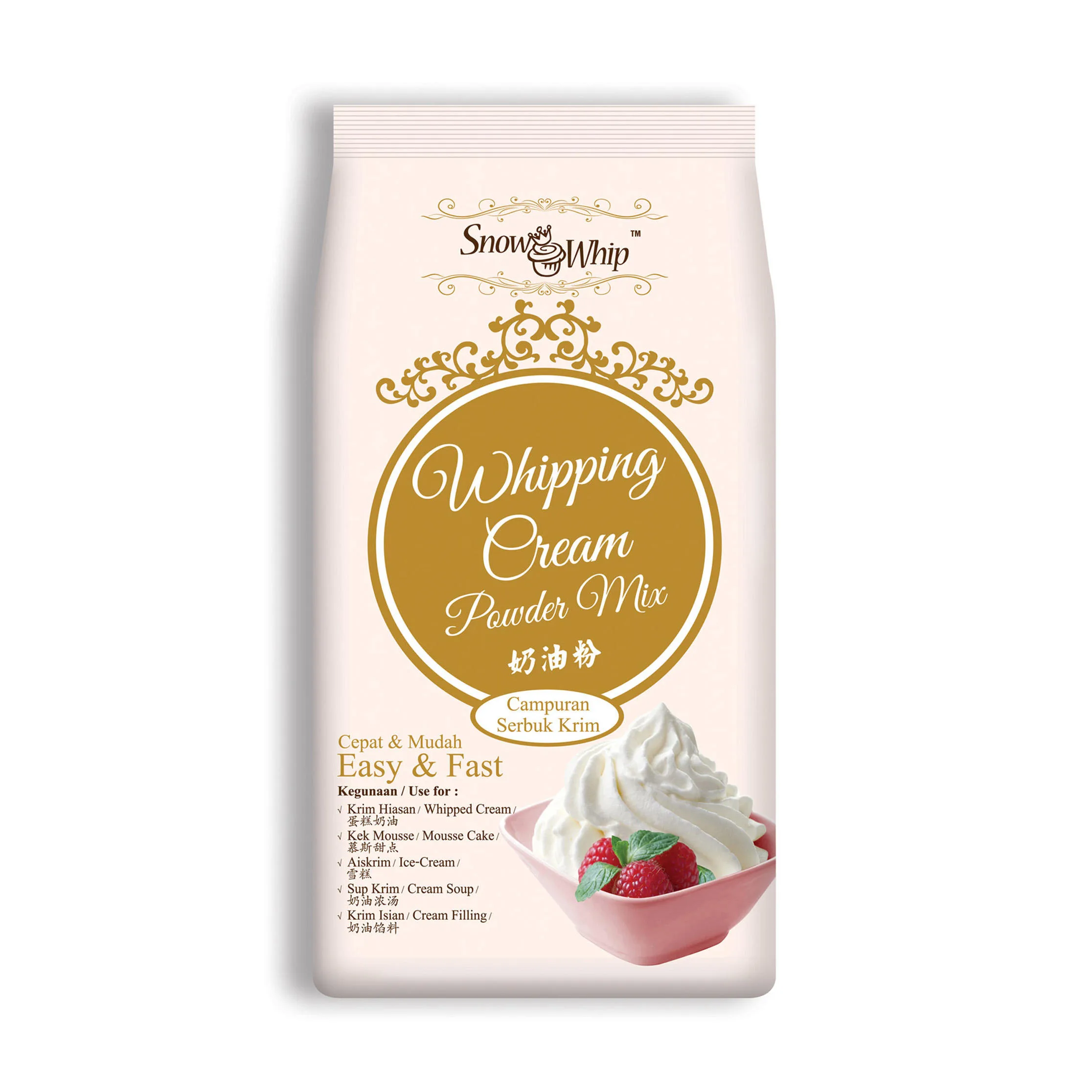 Super Convenient New Arrival 500g Per Box Halal Vanilla Milk Snow Whip Whipping Cream Powder