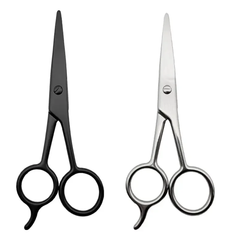 Stainless Steel Facial Hair Scissors Straight Barber Razor Rubber Salon Mustache Eyebrow Trimming Beard Thinning Scissors