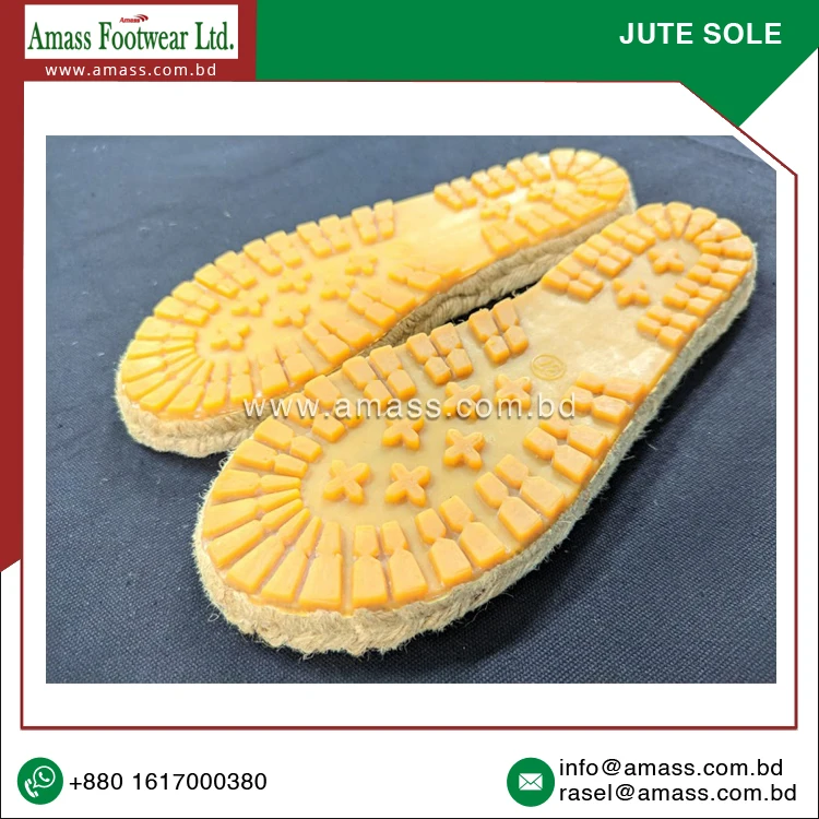 100% Pure and Natural Jute and Rubber Material Made Espadrilles Sole from Leading Bangladesh Origin Manufacturer