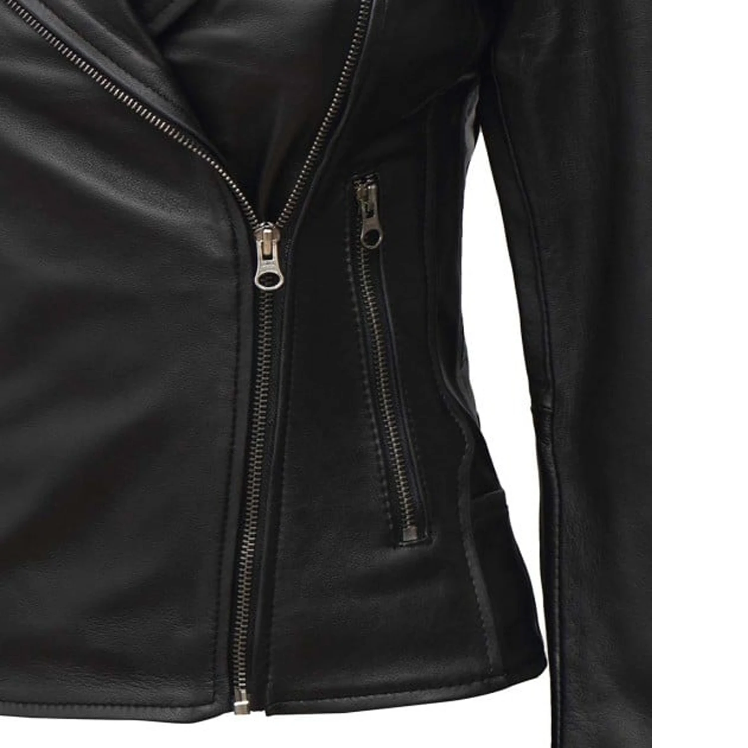 Custom Fashion Design Classic Denim Jacket Womens Motorcycle Faux Leather Jacket Logo Customization