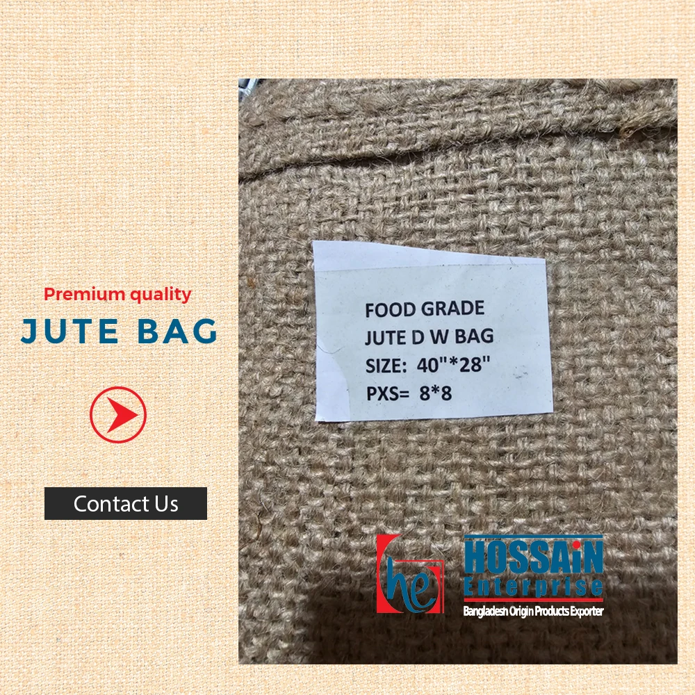 Bangladeshi Craftmanship by Trusted Supplier Hossain Enterprise Durable Sustainable 100% Jute Sacking Bag Wholesale Custom Sizes