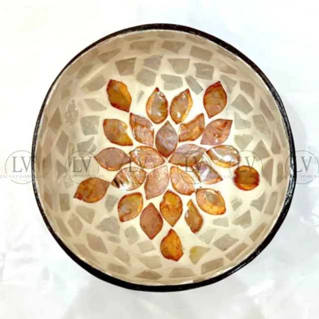 Top Ranking Natural Coconut Shell MOP Inlay Bowl With Variety Design For Kitchen Ware Wholesale Nice Price From Vietnam