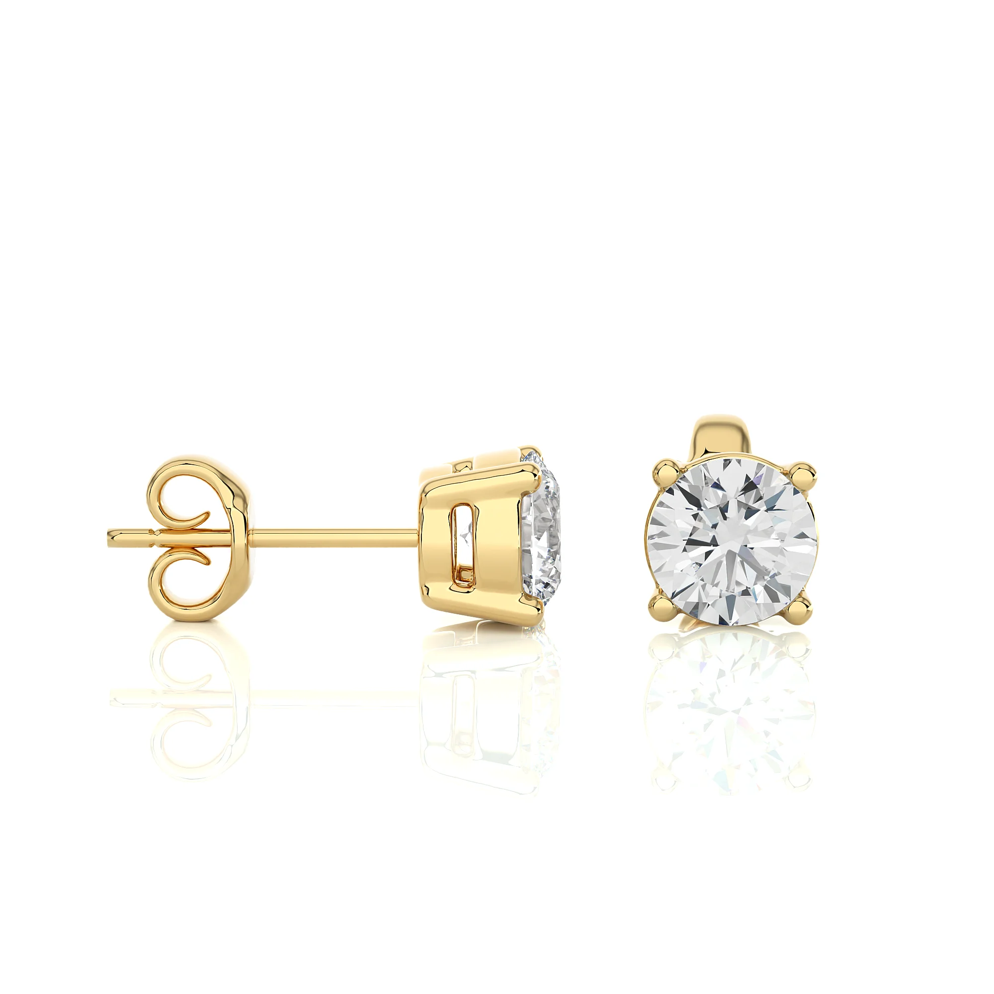 Aesthetic Brilliant Round Cut Lab Grown Diamond Stud Earrings Solid  14k Yellow White Rose Gold Fine Jewelry Earring