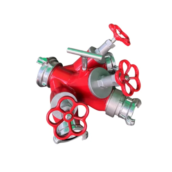 Fire Fighting Equipment 3 Way Water Divider Breeching with Valve 2.5 Inch Water Separator Divider